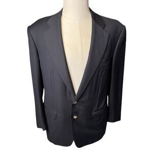 ERMENEGILDO ZEGNA Fine Worsted Wool Black Blazer Jacket Sport Coat 42R